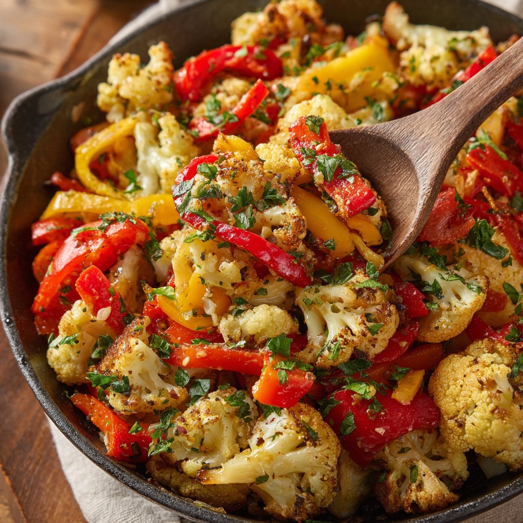 Blumenkohlpfanne mit Paprika