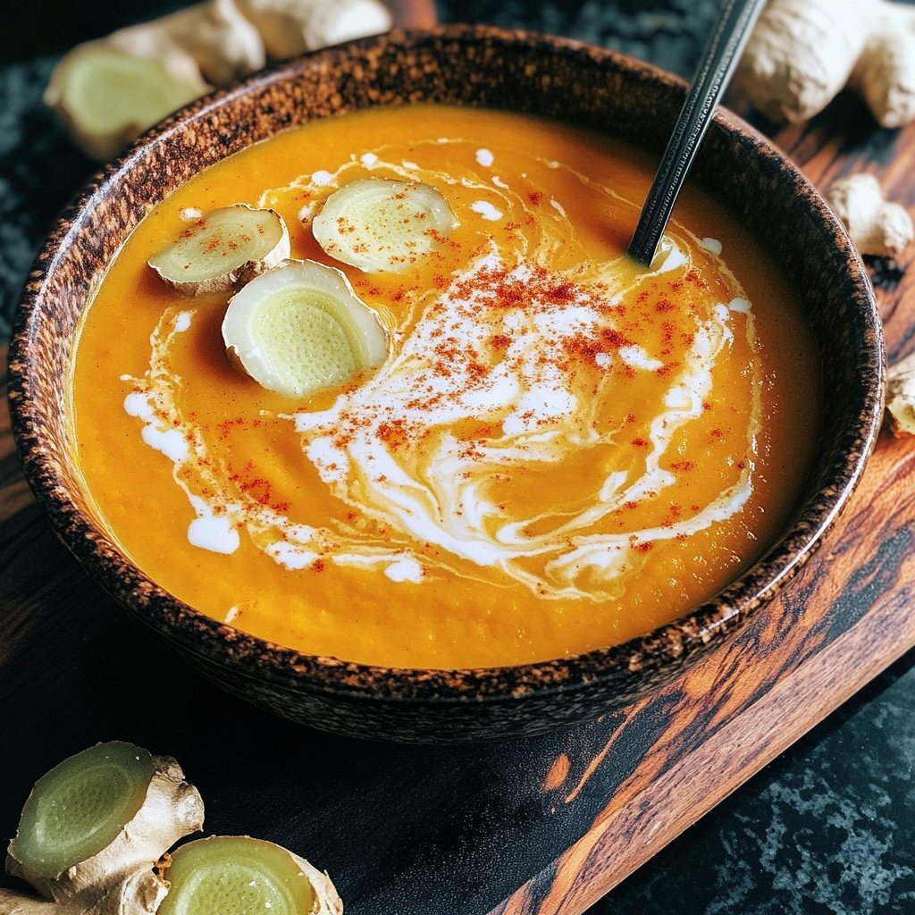 Butternut Kürbissuppe mit Ingwer und Kokos