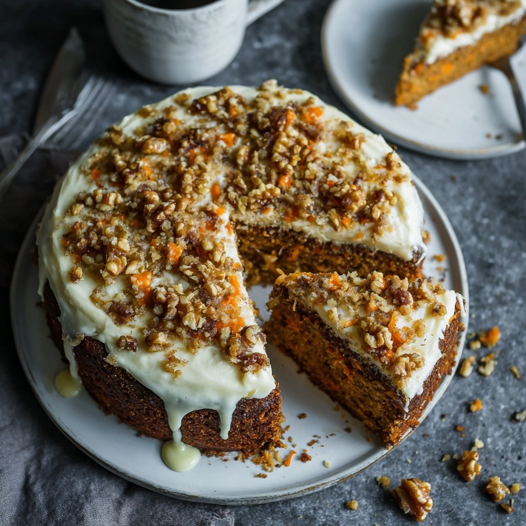 Karottenkuchen Mit Apfel Und Nüssen
