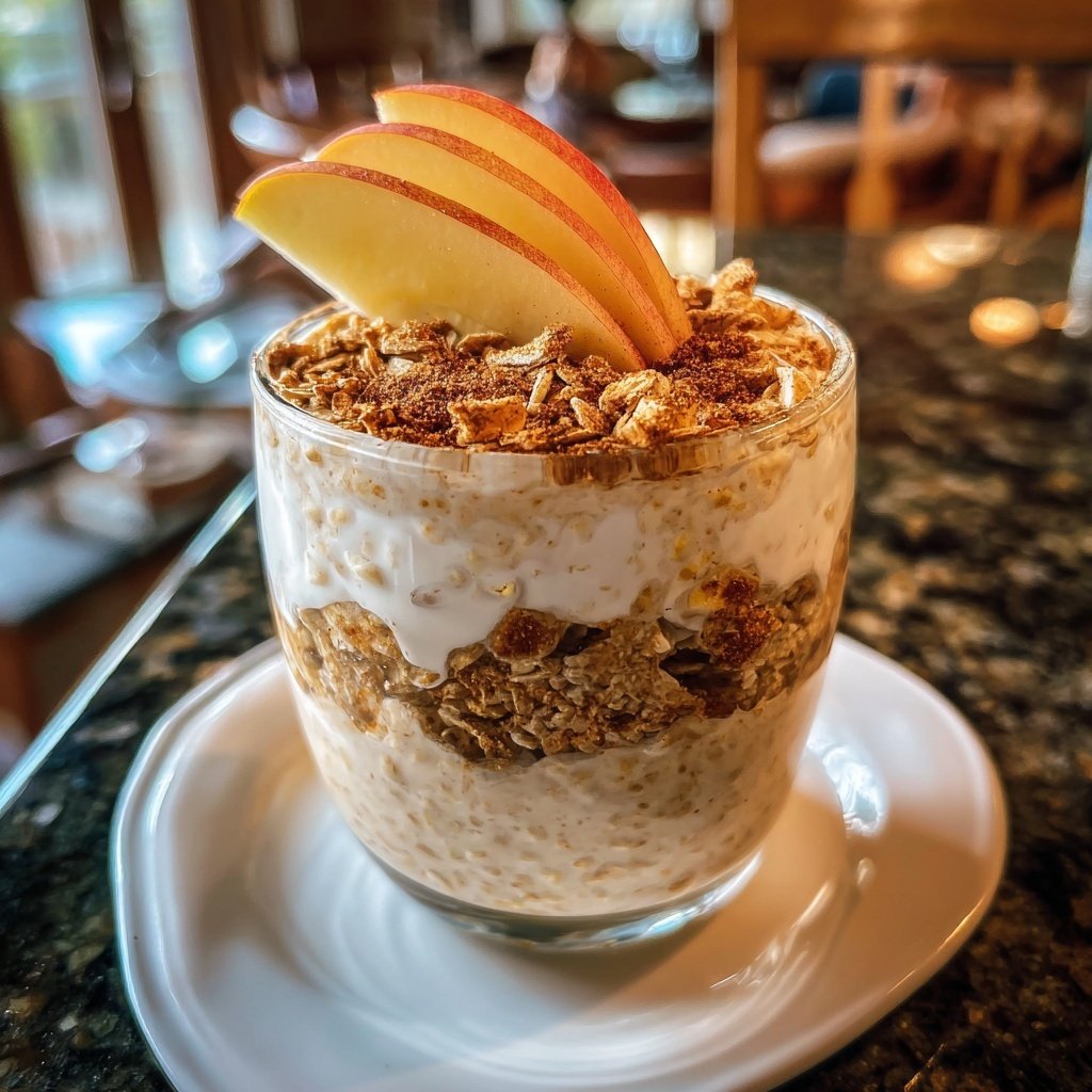 Frühstücksideen mit Overnight Oats und Apfel