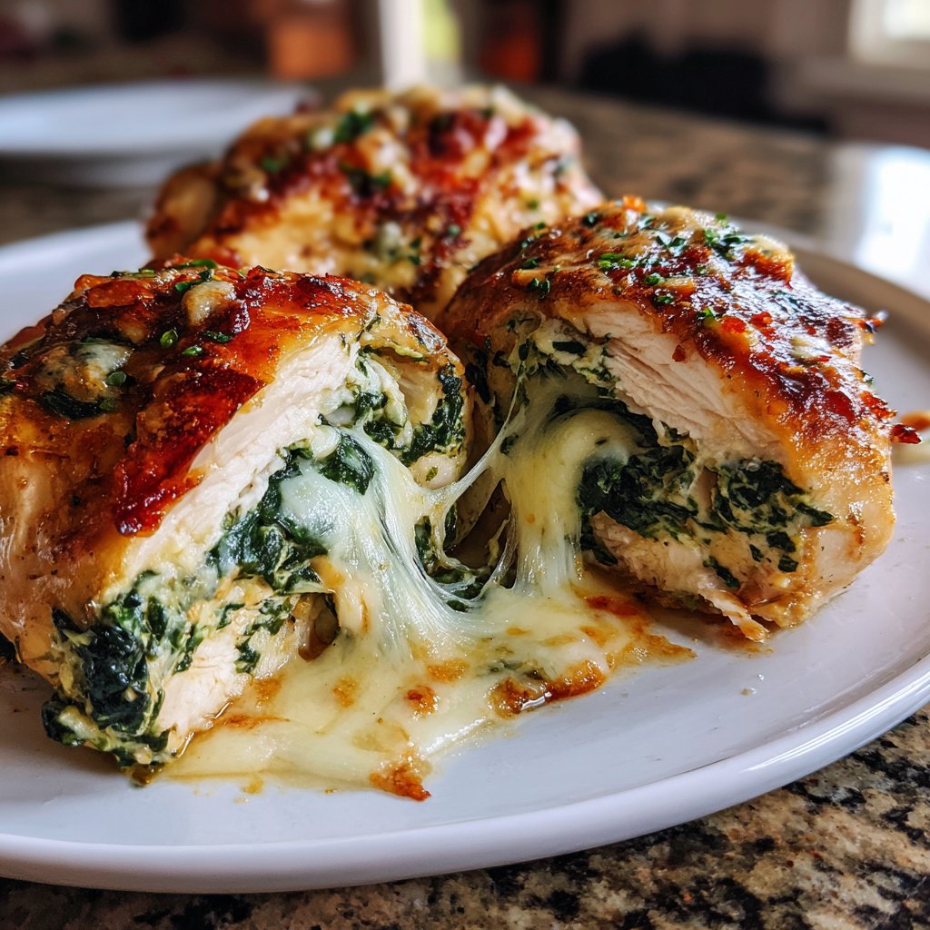 Gefüllte Hähnchenbrust mit Spinat