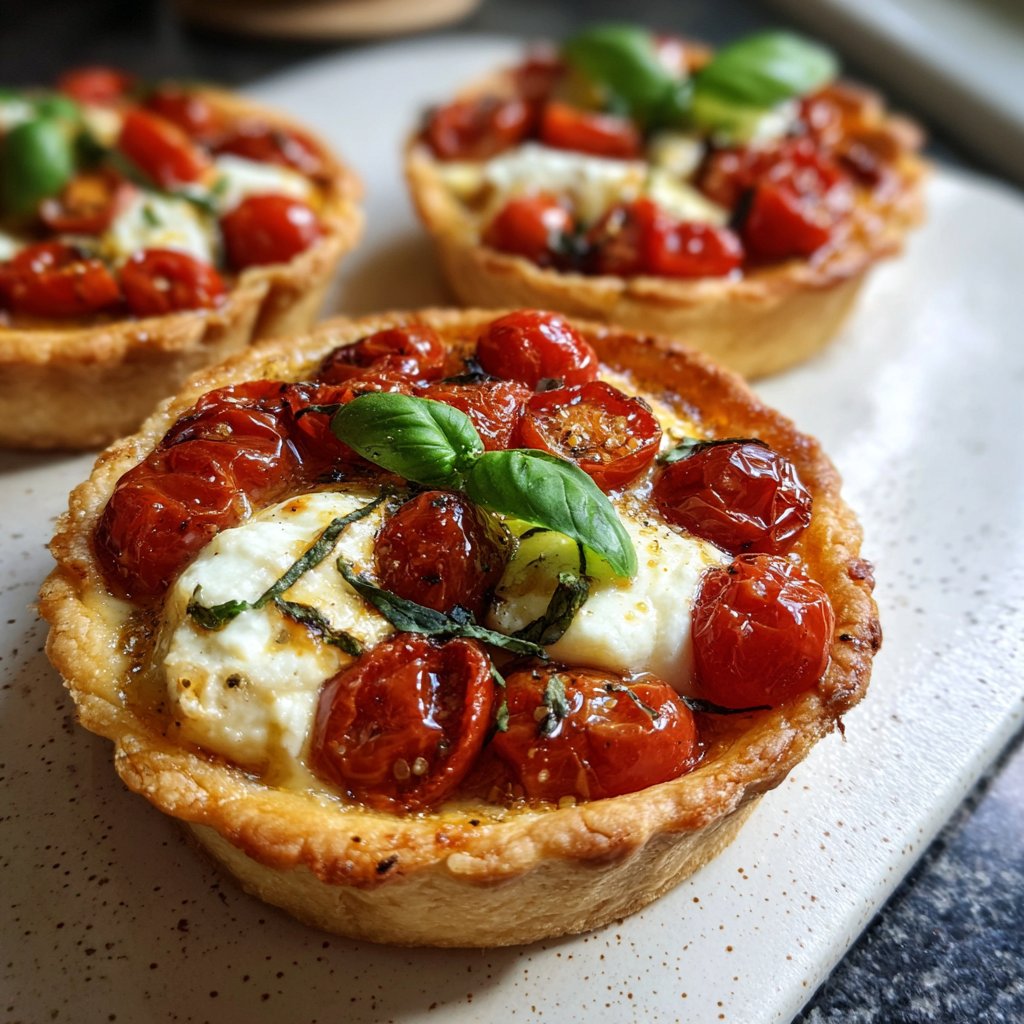 Tartelettes mit Tomaten und Mozzarella