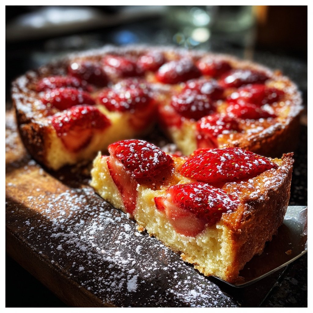 Erdbeerkuchen Mit Puderzucker